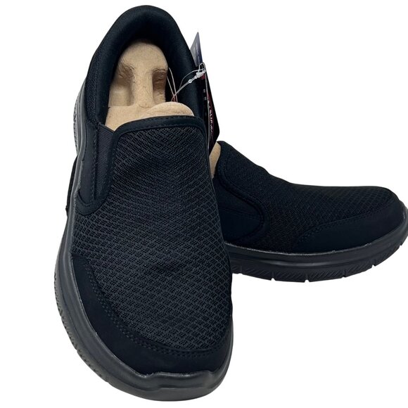 Skechers Mens 77048 McAllen Black Slip Resistant Mesh Work Shoes Liafers‎ Size 8 - Picture 4 of 16